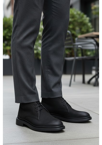 Siyah Hakiki Deri Erkek Bot AG1188-1013 M