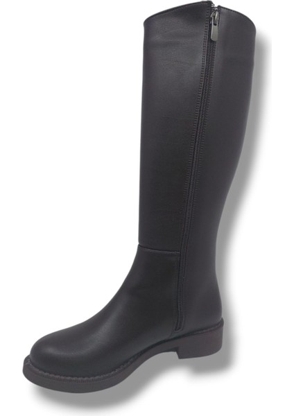 Izlife 232 Kadın Koyu Kahve Uzun Fermuarlı Alçak Topuklu Çizme fırsatları