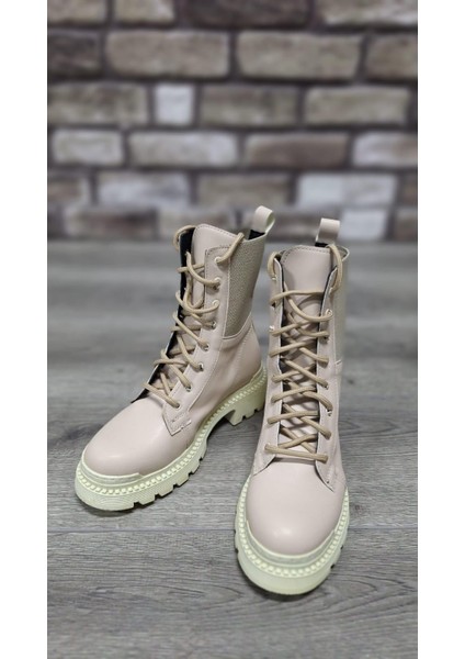 Bağcıklı Lastikli Kaymaz Kauçuk Kalın Taban Kadın Günlük Bot fırsatları