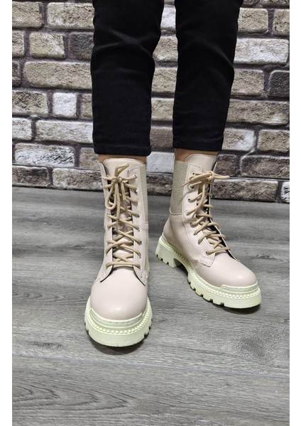 Bağcıklı Lastikli Kaymaz Kauçuk Kalın Taban Kadın Günlük Bot indirimleri