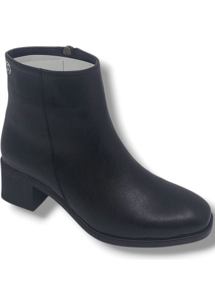 1101 Kadın Siyah Fermuarlı Kalın Topuklu Klasik Bot fırsatları