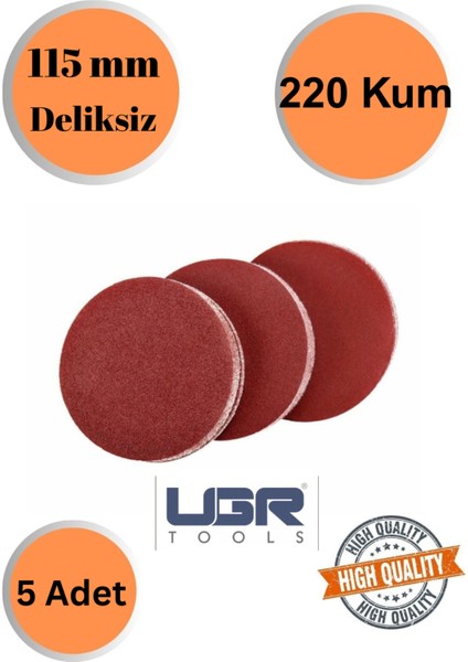 Ugr 5 Adet 220 Kum Deliksiz 115 mm Cırt Zımpara Kağıdı El Zımparaları Avuç Içi Spiral Taşlamalı