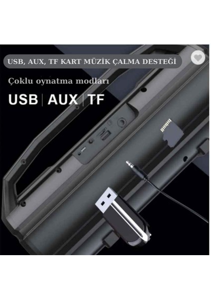 Bluetooth Hoparlör Kablosuz Mikrofonlu Karaoke Rgb Işıklı Ses Bombası USB Aux Fm Radyo Sd indirimleri