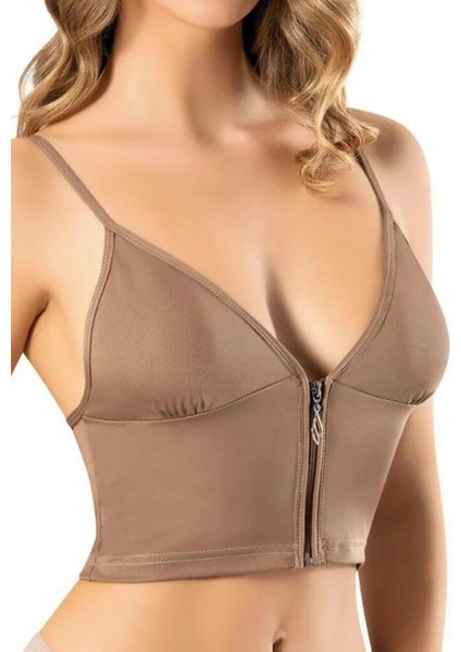 Fermuarlı Askılı Dalgıç Kumaş Pedli Crop Büstiyer fırsatları