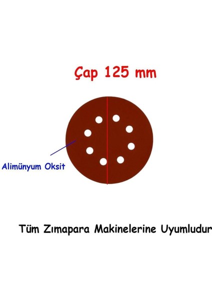 Sgs 50 Adet 180 Kum 8 Delikli 125 mm Cırt Zımpara Kağıdı El Zımparaları Avuç Içi Spiral Taşlama fiyatları