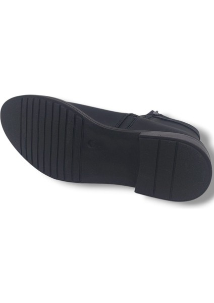 801 Kadın Siyah Tokalı Fermuarlı Büyük Numara Bot 41 42 indirimleri