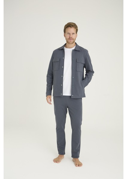 Erkek Comfort Fit Çıtçıtlı Gömlek Kısa Kol T-Shirt Jogger Pantolon 3'lü Eşofman Takım fiyatları