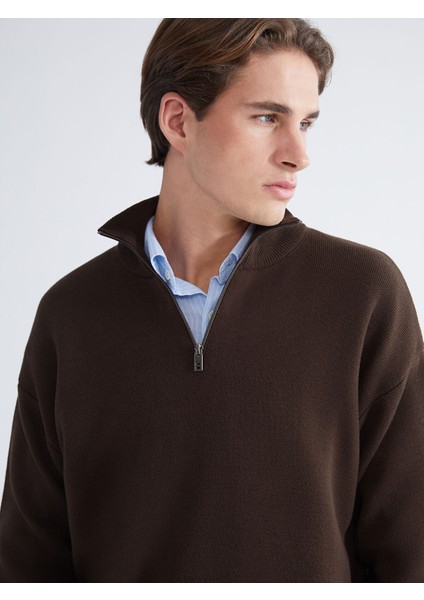 Yeni Sezon Dik Yaka Uzun Kollu Erkek Triko Kazak