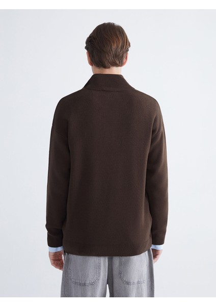 Yeni Sezon Dik Yaka Uzun Kollu Erkek Triko Kazak fırsatları