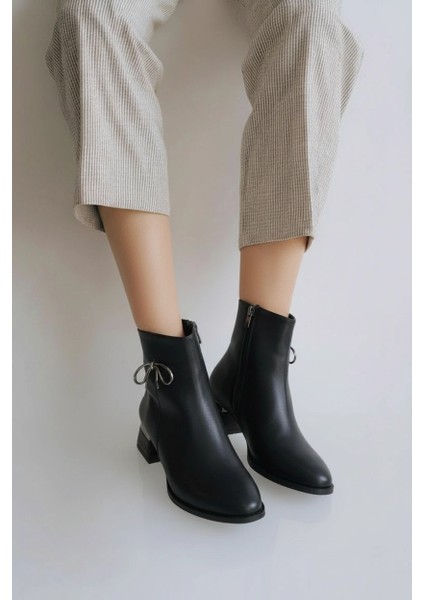 Harly Siyah Cilt Topuklu Bot