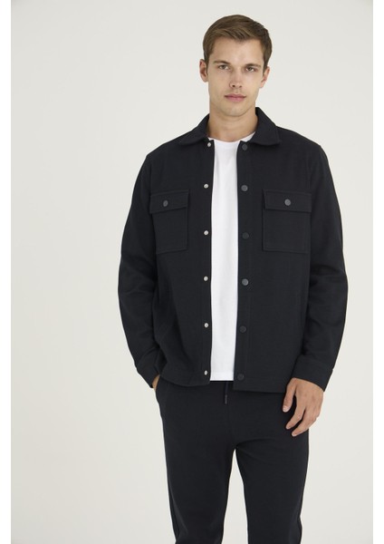 Erkek Comfort Fit Çıtçıtlı Gömlek Kısa Kol T-Shirt Jogger Pantolon 3'lü Eşofman Takım