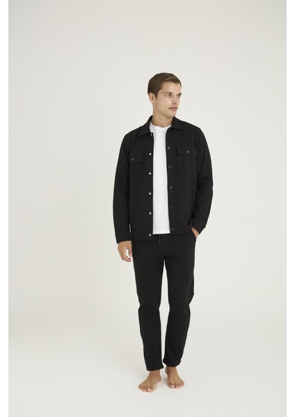 Erkek Comfort Fit Çıtçıtlı Gömlek Kısa Kol T-Shirt Jogger Pantolon 3'lü Eşofman Takım fiyatları