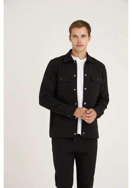 Erkek Comfort Fit Çıtçıtlı Gömlek Kısa Kol T-Shirt Jogger Pantolon 3'lü Eşofman Takım fırsatları