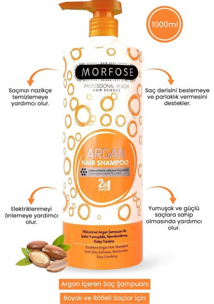 Şampuan 1000ML Turuncu Seri Argan