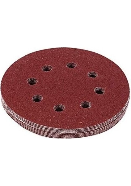 220 Kum - 10 Adet 8 Delikli 125 mm Cırt Zımpara Kağıdı El Zımparaları Avuç Içi Spiral Taşlamalı