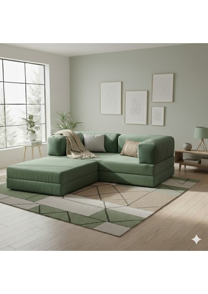 Modern Fitilli Kadife | Köşe Koltuk | 1800X180 Köşe Takımı | Modüler Köşe Takımı | Yataklı L Koltuk | Fitilli Kadife