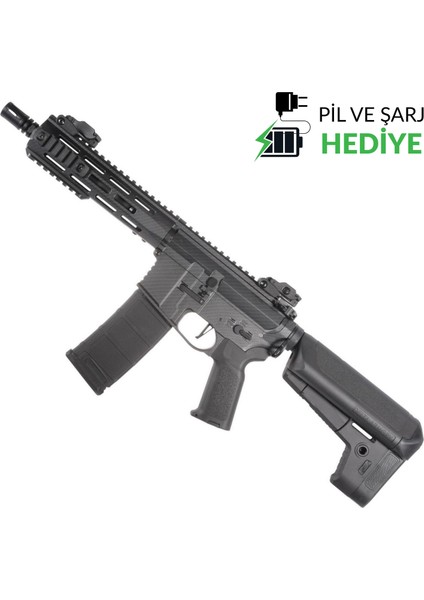 Carbon M4 AR15 M-Lok 8" Charlie Pil Şarj Dahıl Set DA-C08-CRB
