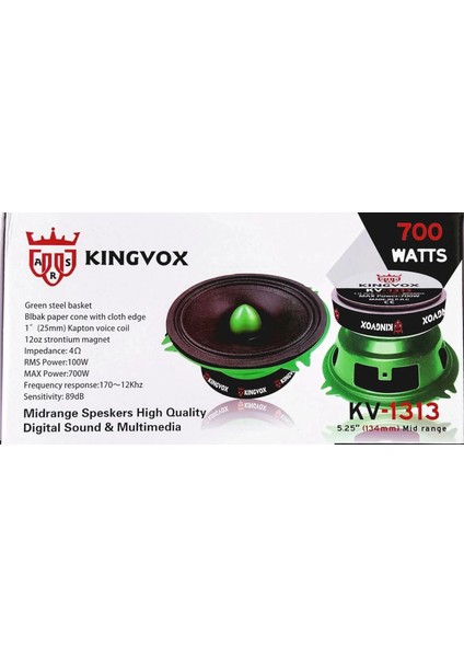 13CM Midrange - 700W Kurşun Göbek , Kingvox KV-1313 Midrange Hoparlör 13CM