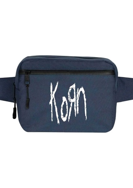 Korn Logo Bel Çantası Fermuarlı Lacivert Renk