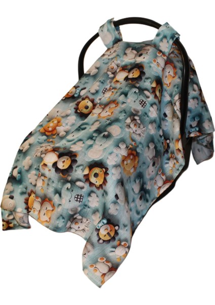 Sevimli Hayvan Desenli 3D Dijital Baskı %100 Pamuk Müslin Kumaş Puset Örtüsü fırsatları