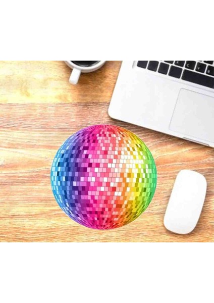 Renkli Baskılı Disko Topu Mouse Pad