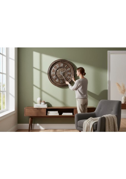 Duvar Saati Ultralux 60X60 (Dekoratif Büyük Boy Şeffaf Camlı)