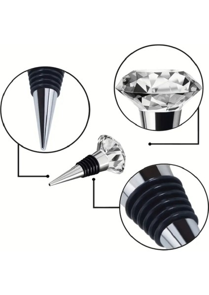 Elmas Şekilli Şarap ve Şampanya Şişesi Tıpaları Koruma ve Tazelik Için Mükemmel