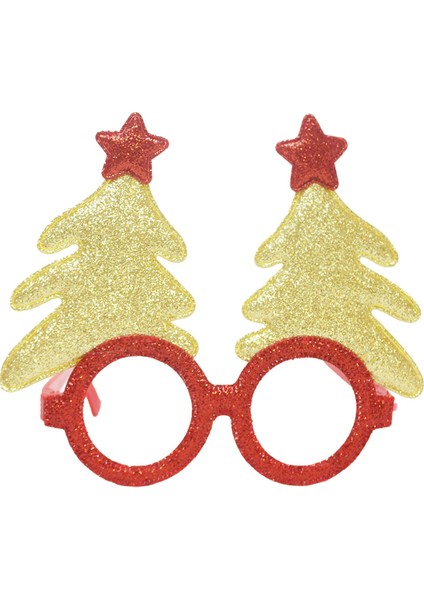 Yılbaşı Simli Çam Ağaçlı Gözlük Parti Aksesuarı Altın fiyatları