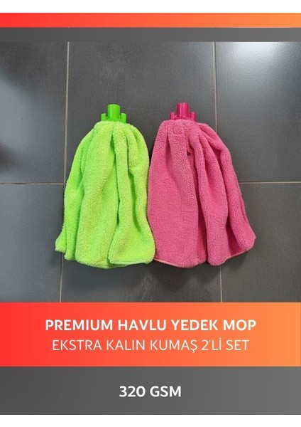 Premium Mikrofiber Mop Yedek Havlu 2'li Set