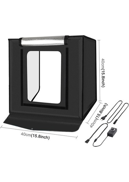 Puluz 40X40CM LED Işıklı Fotoğraf Çekim Çadırı – Ayarlanabilir Işıklı Photo Box