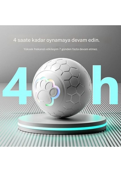 Otomatik Şarjlı Köpek Kedi Oyuncağı Hareketli Rgb Işıklı Zıplayan Akıllı Top Kedi Oyuncağı modelleri