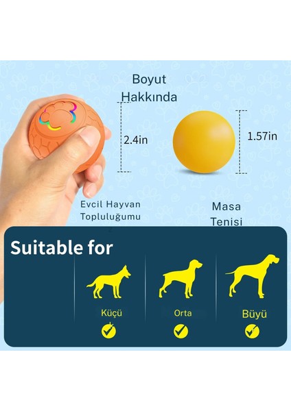 Otomatik Şarjlı Köpek Kedi Oyuncağı Hareketli Rgb Işıklı Zıplayan Akıllı Top Kedi Oyuncağı fırsatları