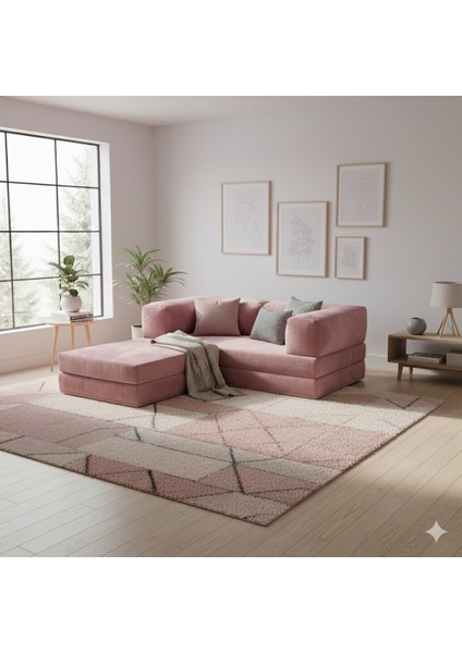 Modern Fitilli Kadife | Köşe Koltuk | 1800X180 Köşe Takımı | Modüler Köşe Takımı | Yataklı L Koltuk | Fitilli Kadife