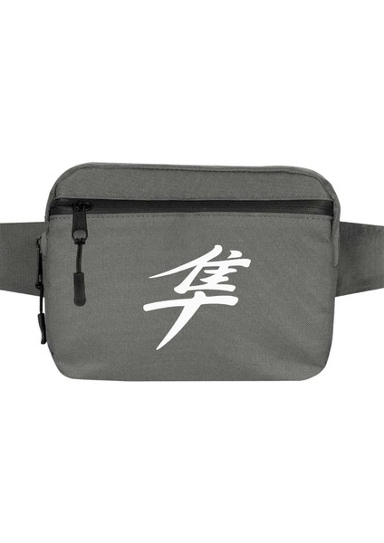 Hayabusa White Logo Bel Çantası Fermuarlı Gri Renk