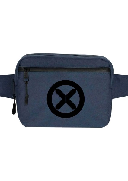 x Men Logo Bel Çantası Fermuarlı Lacivert Renk