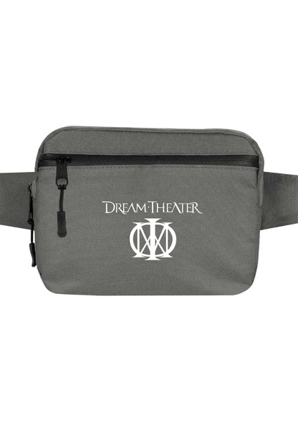 Dream Theather Logo 3 Bel Çantası Fermuarlı Gri Renk
