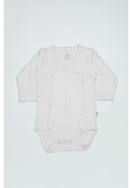 Organik Natural Basic Style Kruvaze Uzun Kol Body BS17102 Beyaz