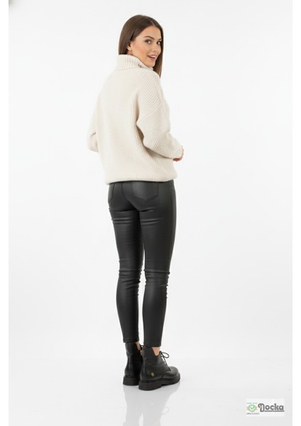 Kadın Hakiki Deri Ortopedik Fermuarlı Düz Taban Kısa Günlük Bot NH25/KB7006