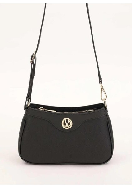 Fermuarlı Petek Desen Kadın Omuz Çantası 930210 Siyah