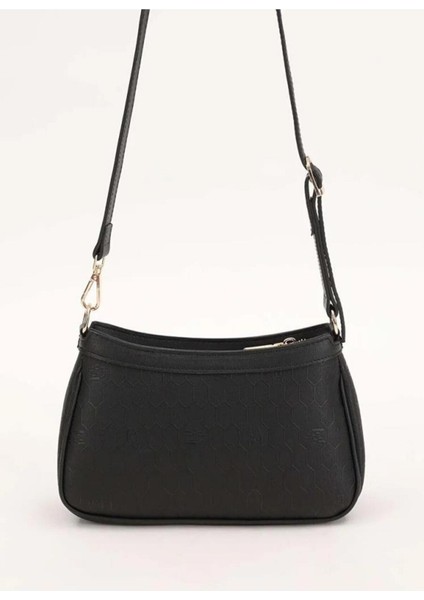 Fermuarlı Petek Desen Kadın Omuz Çantası 930210 Siyah fiyatları