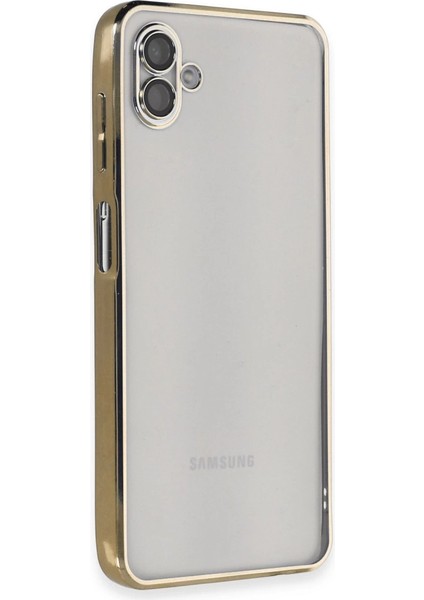 Samsung Galaxy A04 Kılıf Razer Lensli Silikon - Gold