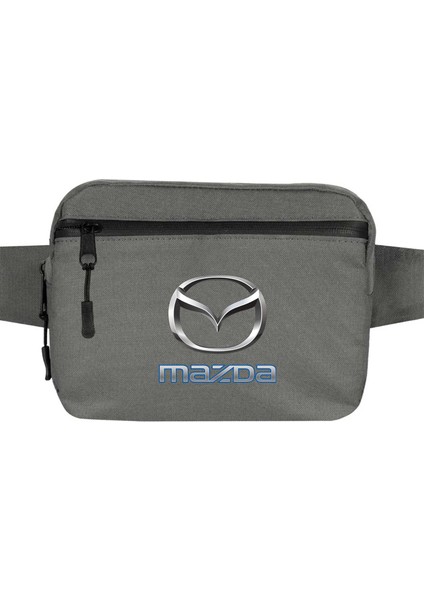 Mazda Logo Bel Çantası Fermuarlı Gri Renk