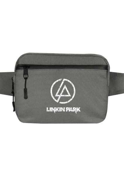 Linkin Park Logo Bel Çantası Fermuarlı Gri Renk