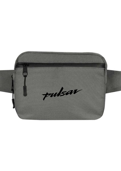 Pulsar Logo Black Bel Çantası Fermuarlı Gri Renk
