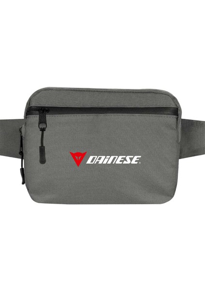 Dainese Logo Text Bel Çantası Fermuarlı Gri Renk