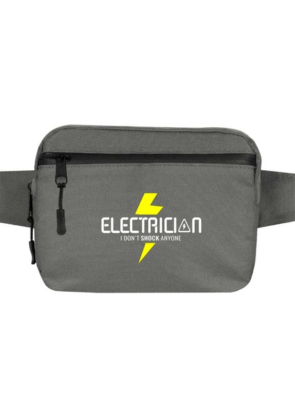 Elektrikçi Bel Çantası Fermuarlı Gri Renk