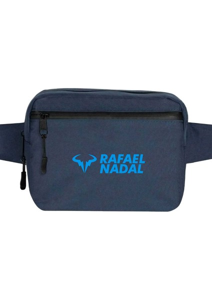 Rafael N. Blue Logo Text Bel Çantası Fermuarlı Lacivert Renk