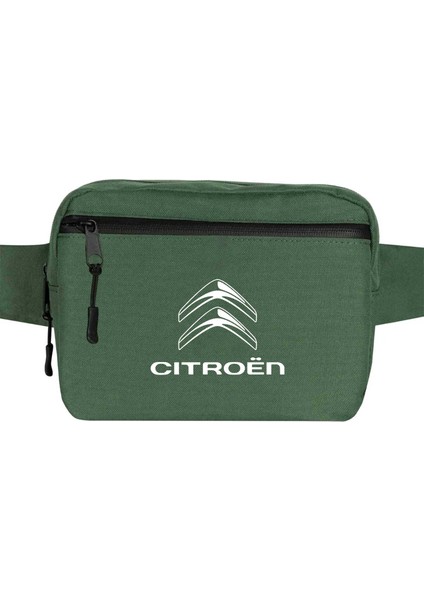 Citroen Logo 2 Bel Çantası Fermuarlı Yeşil Renk