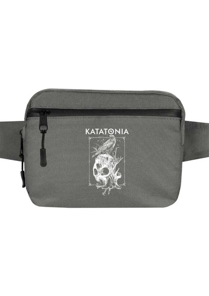Katatonia Crow Bel Çantası Fermuarlı Gri Renk