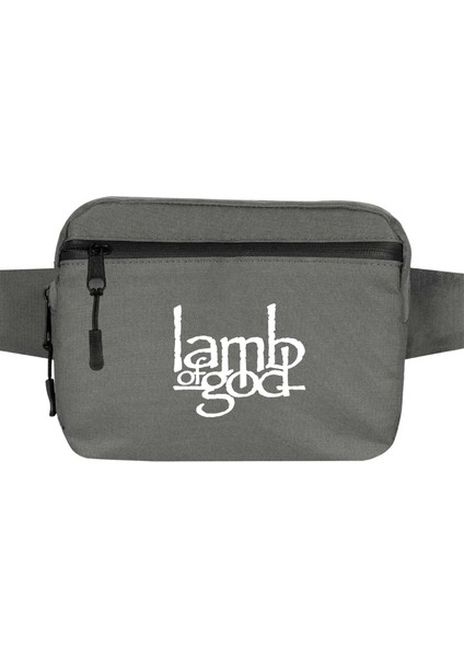 Lamb Of God Logo Bel Çantası Fermuarlı Gri Renk